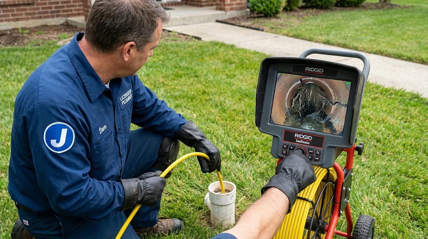 Sewer camera inspection being performed by Johns Plumbing LLC in Yellville